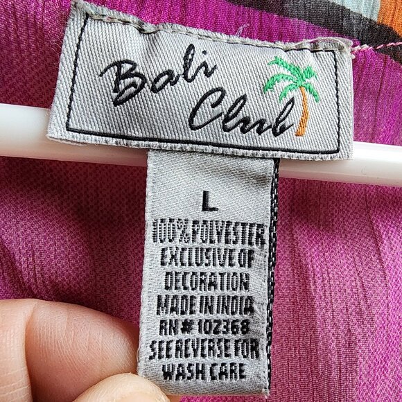 Bali Club Abstract Colorful Semi Sheer Tunic Size Large - Picture 12 of 14